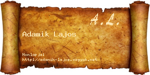 Adamik Lajos névjegykártya
